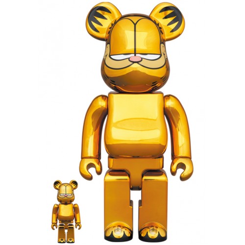 BE@RBRICK x Garfield Gold Chrome 100+400%